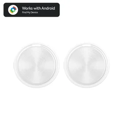 Smart Bluetooth Tracker for Keys, Wallets, Bags, and Pet Locator with Google Find My Device Integration (White 2pcs)