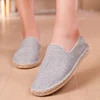 Retro Espadrilles Shoes Women Patchwork Slip on Men Loafers Breathable Flat Casual Canvas Shoes Jute Wrapped Shoes Driving 4