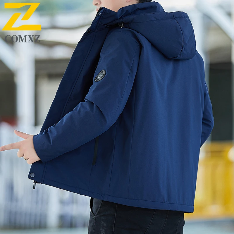 Men's Graphene Winter Coat Thermal Lined Hooded Puffer Jacket Windproof Waterproof Detachable Fur Collar Thickened Outdoor Parka