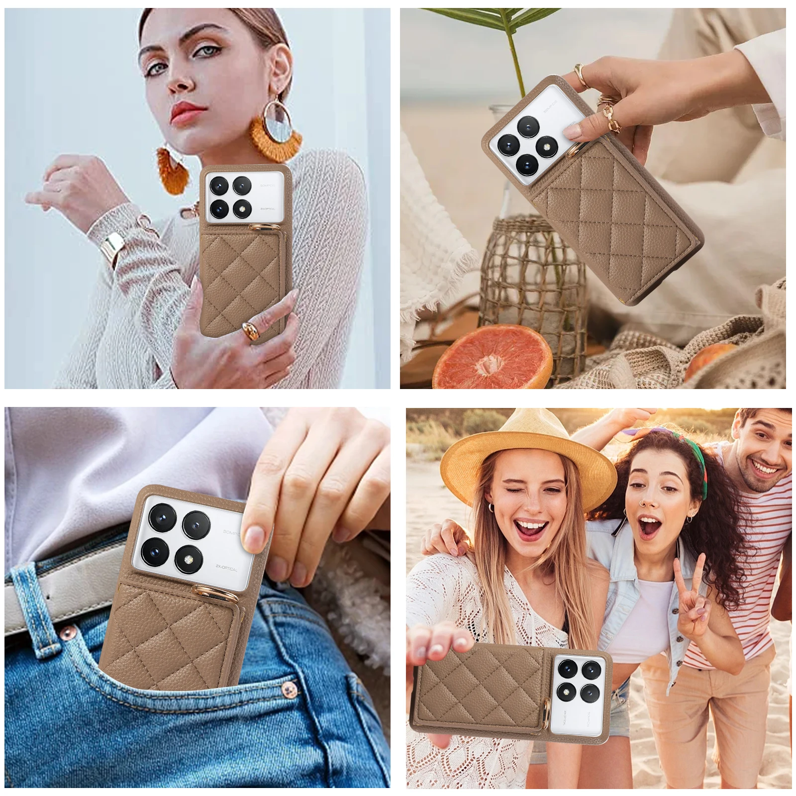 Crossbody Cards Solt Wallet Leather Ring Holder Case For Xiaomi Redmi Note 13 Pro Plus 12 13C 13T POCO X6 NEO Triple Fold Cover_voghion.com
