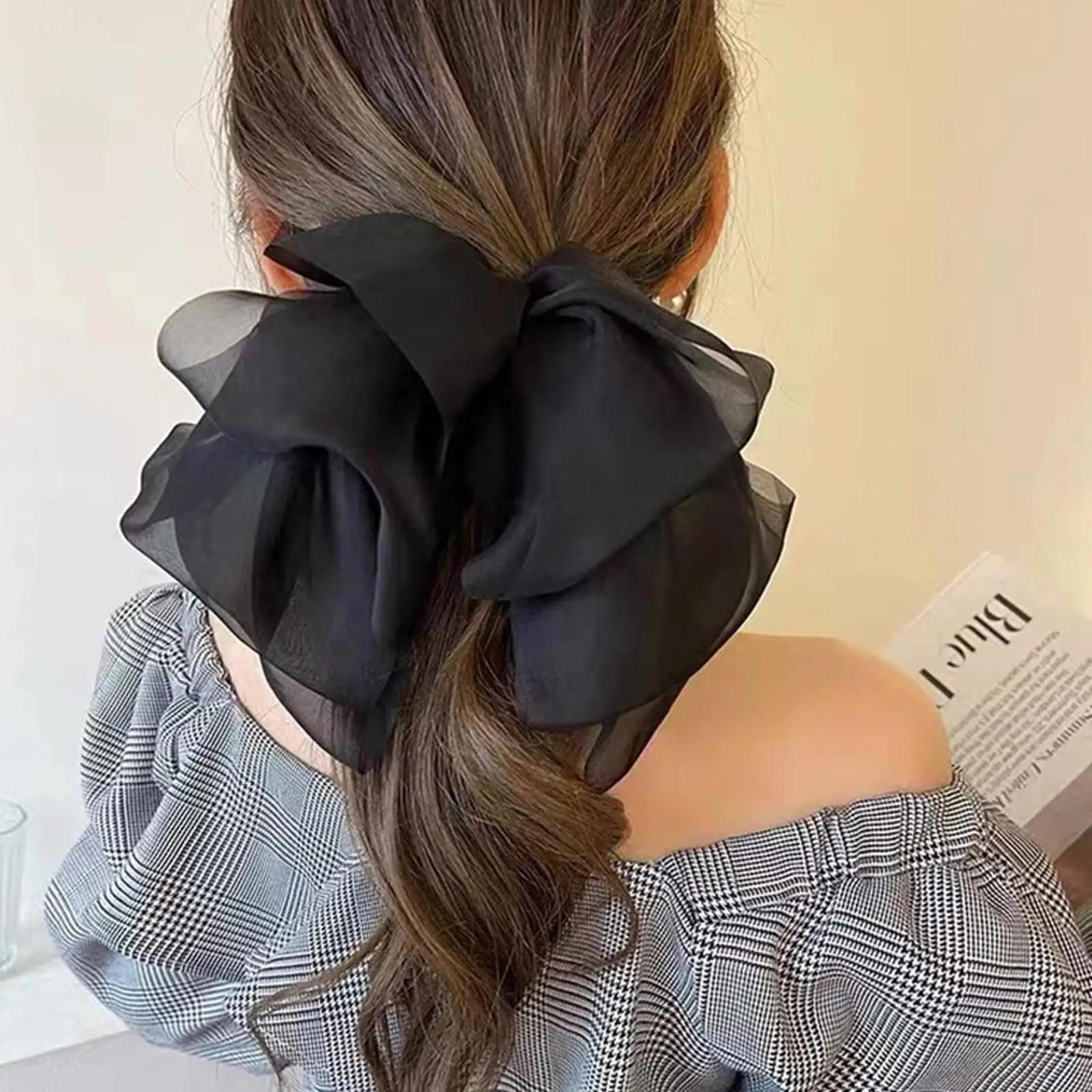 

Large Chiffon Bow Hairpins Hair Accessories Sweet Net Yarn Hair Korean Oversized Hair Girls Grips Woman Clips Headdress Sum Q1L2