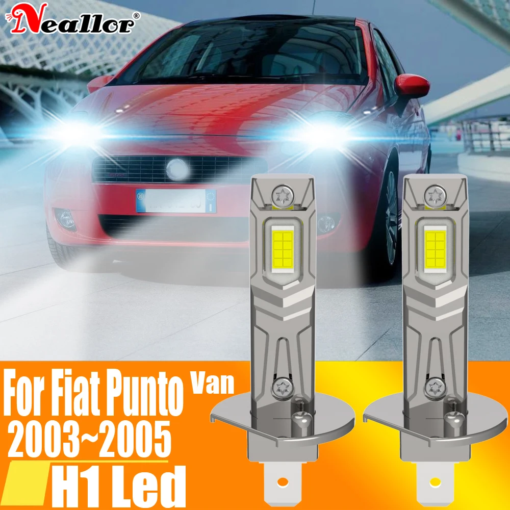 2X H1 Led Light Canbus Bulb Car Headlight High Power Auto Fog Diode Moto Driving Running Lamp 12V 55W Per Fiat Punto 2003 ~ 2005