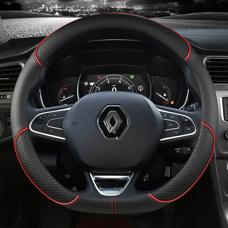 PU Leather Car Steering Wheel Cover For Renault Scenic Clio Laguna 2 3 4 5 Kangoo Fluence Megane Trafic Talisman Twingo Kaptur steering wheel cover