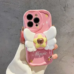Magic Star Wing Holder Soft Wave Phone Case - Realme 11 ProPlus 5G (Rose)