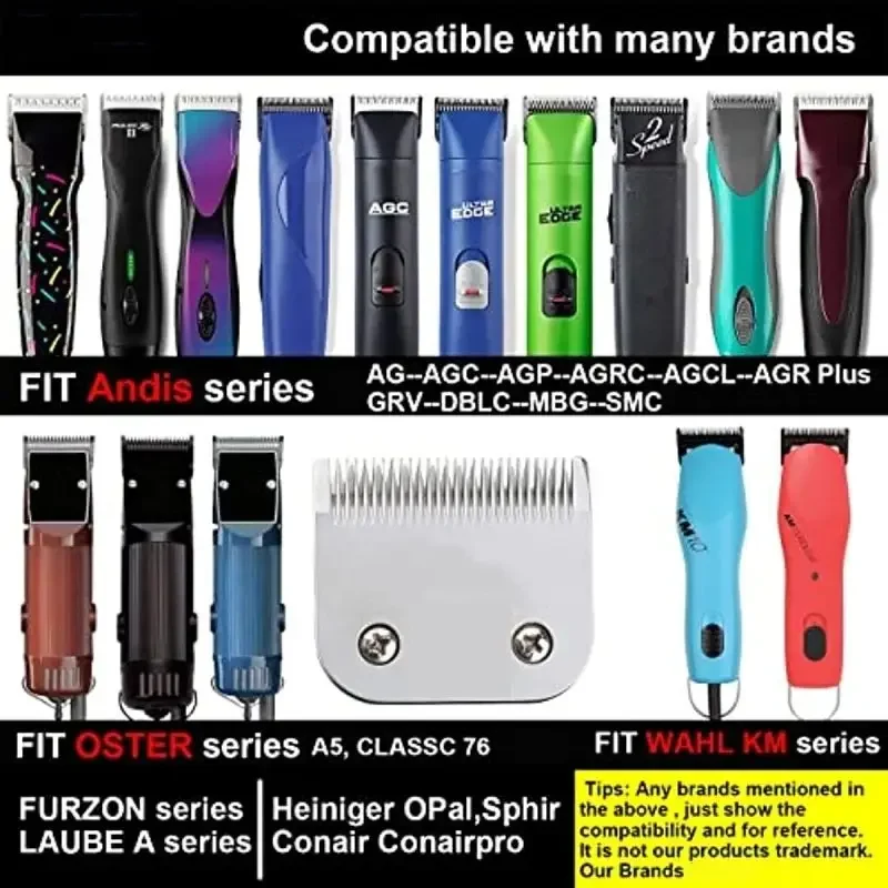 Pet Grooming Clipper Blade Professional Fit For Most Andis,Oster A5 ,Wahl KM Clippers Animals 4F,5F,7FC,9#,10#,30#,40#,50#