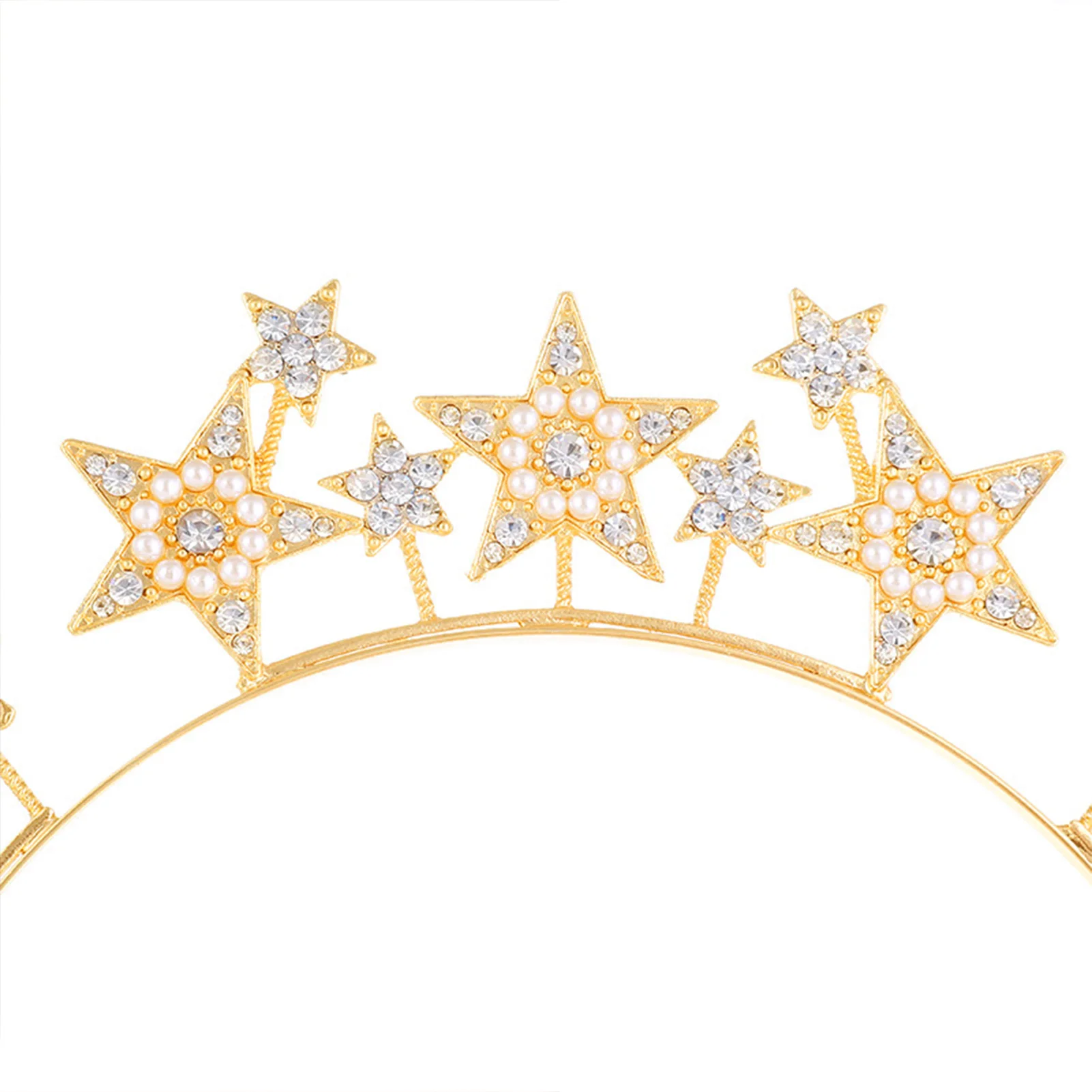 Handmade Rhinestone Star Alloy Headdress Handmade Hairband with Alloy Star for Banquet Wedding Dresses Skirts