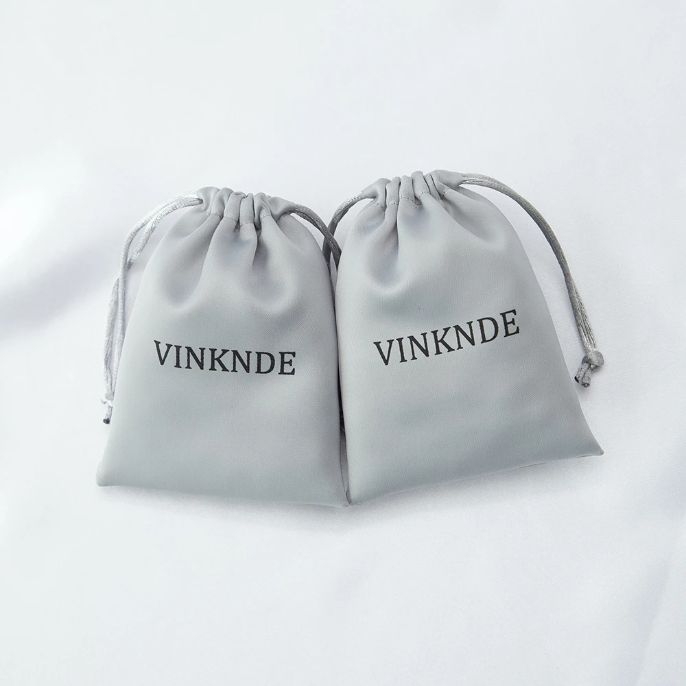 100pcs Jewellry Organizer Gift Bags Personalized Logo Silk Jewelry Storage Chic Drawstring Pouches for Wedding Favor Candy bag