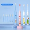 4pc Replacement Brush Heads for Children's Electric Toothbrush Sonic Cartoon Pattern for Kids Smart Tooth Brush Heads Waterproof 4