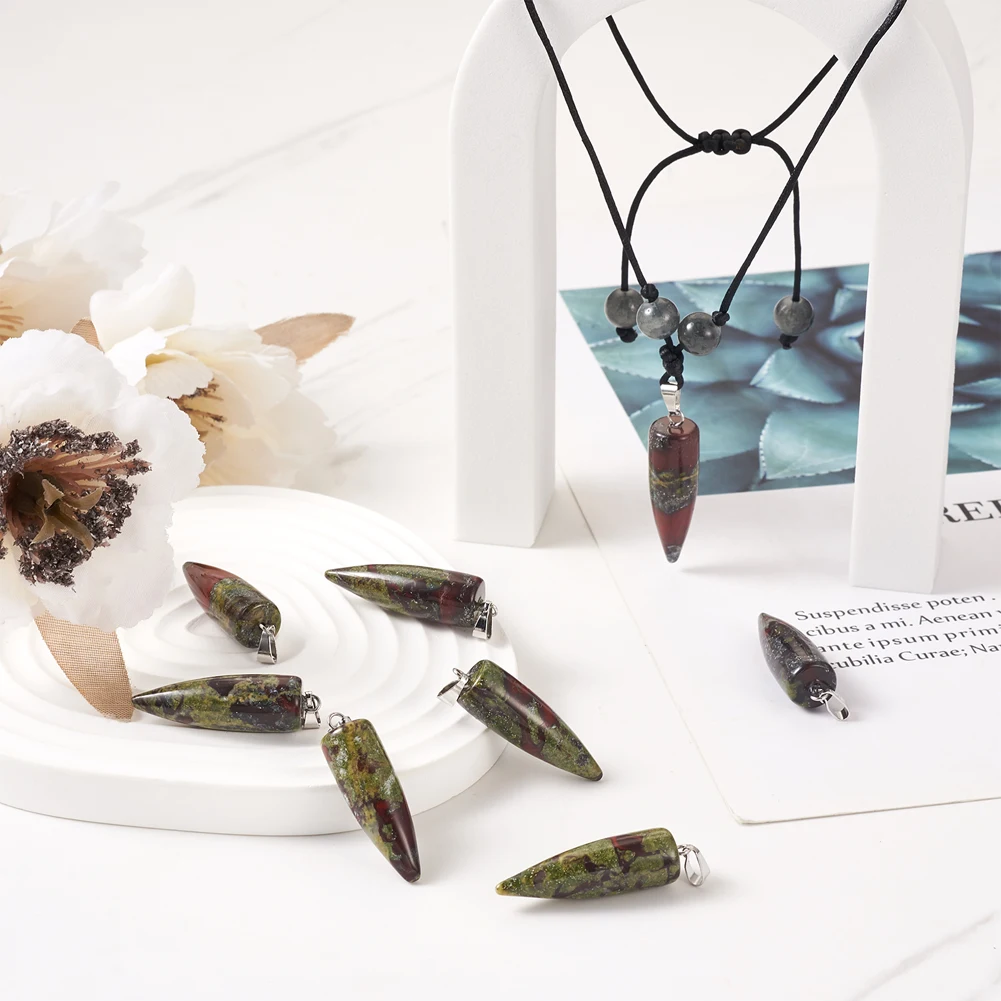 10pcs Bullet Shape Chakra Pendant Amethysts Labradorites Rose Quartzs Natural Stone Necklace Pendants Jewelry Accessories