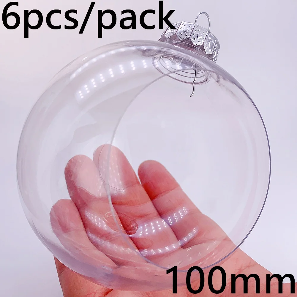 thumbnail image 1 of 6 piezas x Bolas de Navidad transparentes irrompibles para decorar el hogar, adornos de cebolla de plástico de 80 mm, 1 of 5