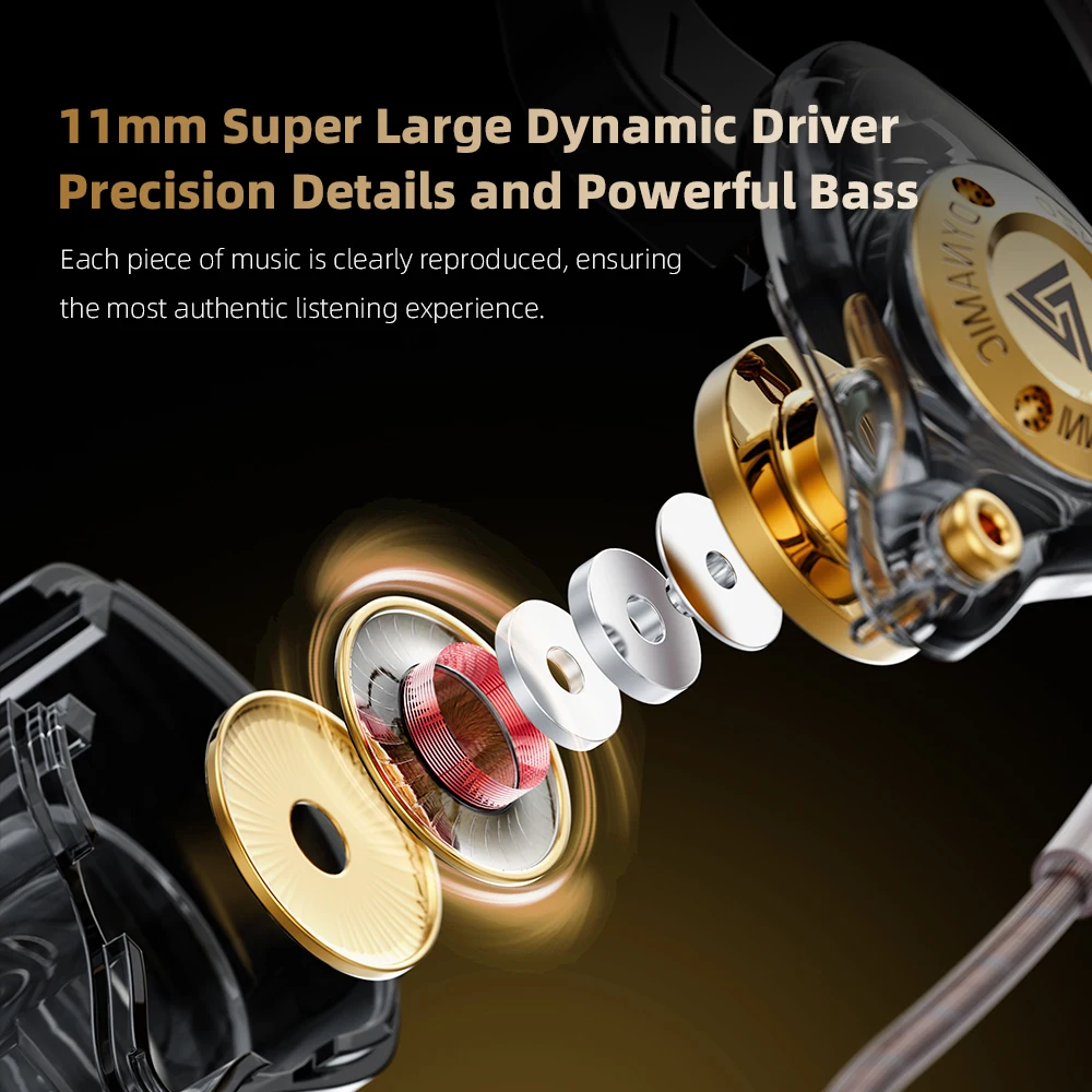 QKZ 15D Dynamic Surround Sound Dual Dynamic Drive Earphones In-Ear