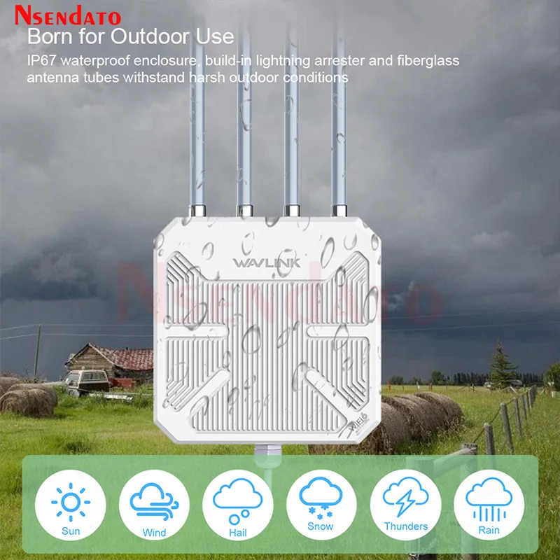 Répéteur WiFi 6 Extérieur AX3000 TP-Link - Portée 1km, IP67, PoE - Pour Jardin, Ferme
