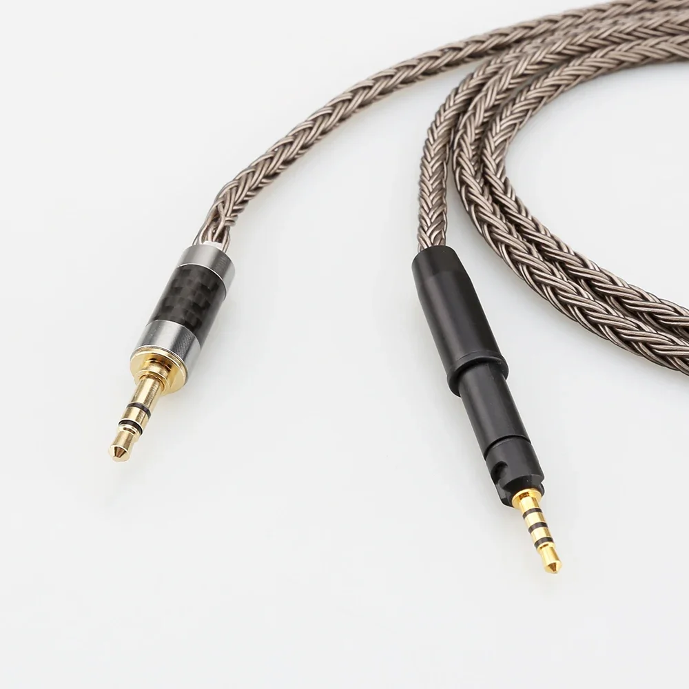 HIFI 2.5/3.5/4.4/6.35mm XLR 16 Core Grey Silver Plated Earphone Cable For Sennheiser HD599 HD569 HD 560S HD559 hd560s