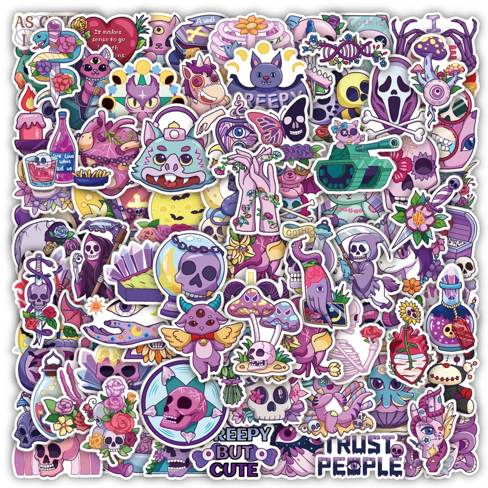 10/30/50/100PCS Cute Gothic Horror Halloween Stickers Aesthetic Cartoon Decals Laptop Bike Skateboard Phone Car Sticker Kid Toy