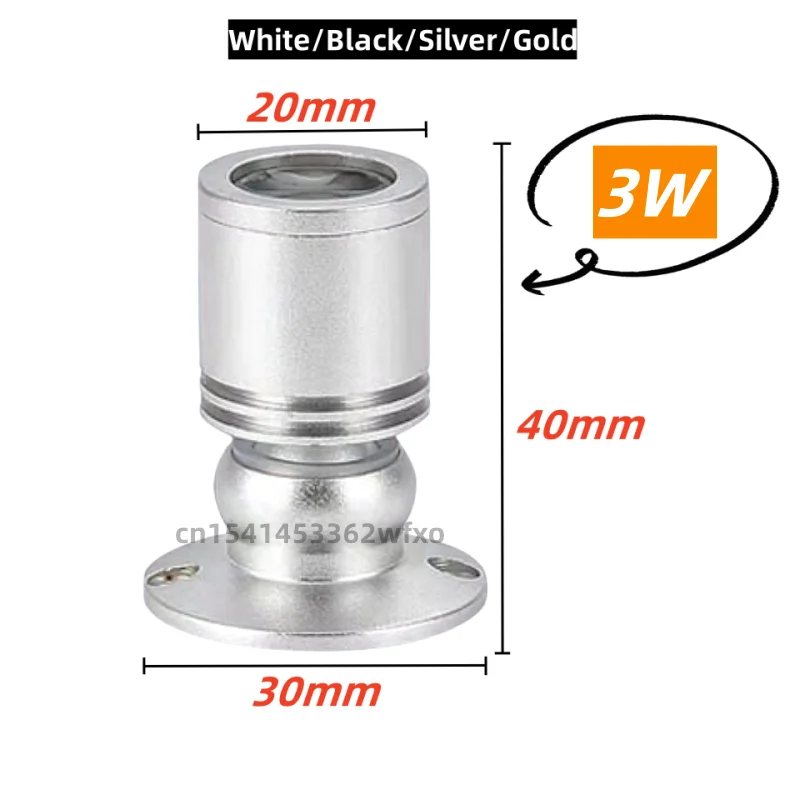 Mini Dimmable 3W LED Spotlight Ceiling Lamp 110V-220v Downlight Angle Can Be Adjusted Wall Lights for Home Commercial Lighting