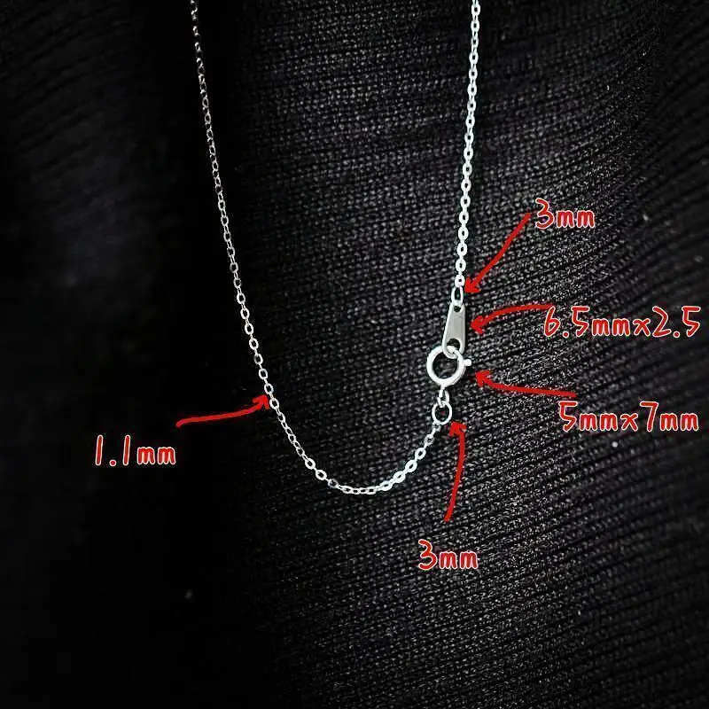 Gold Necklace Chain 14K Solid White Gold Minimal Simple Style