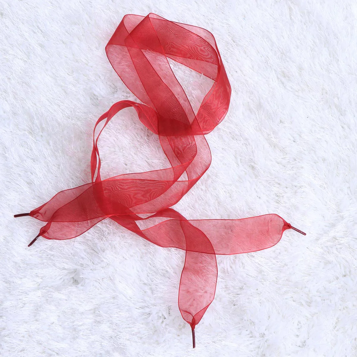 

1 Pair 4CM Widening Transparent Shoe Laces Shoestrings for Party Dancing Hiking Hip-hop Decorations( Red)