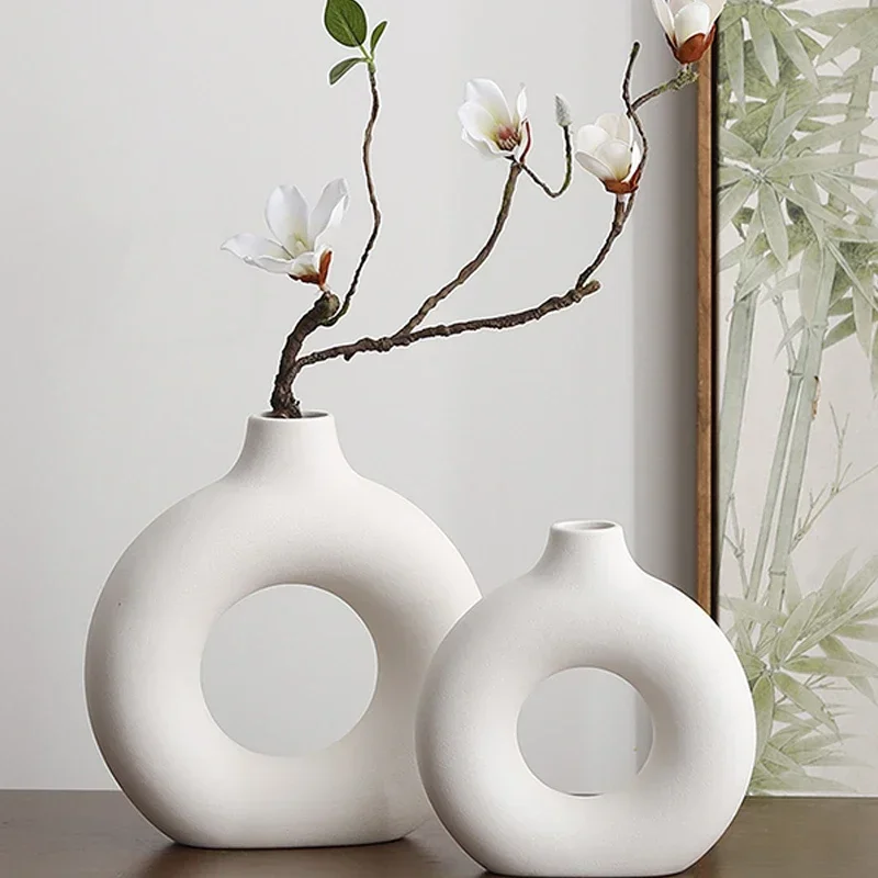 Nordic Style Flower Vase Morandi Geometric Vase Ceramic Art Crafts Bedroom Living Room Desktop Decoration Vase Decoration Home 6