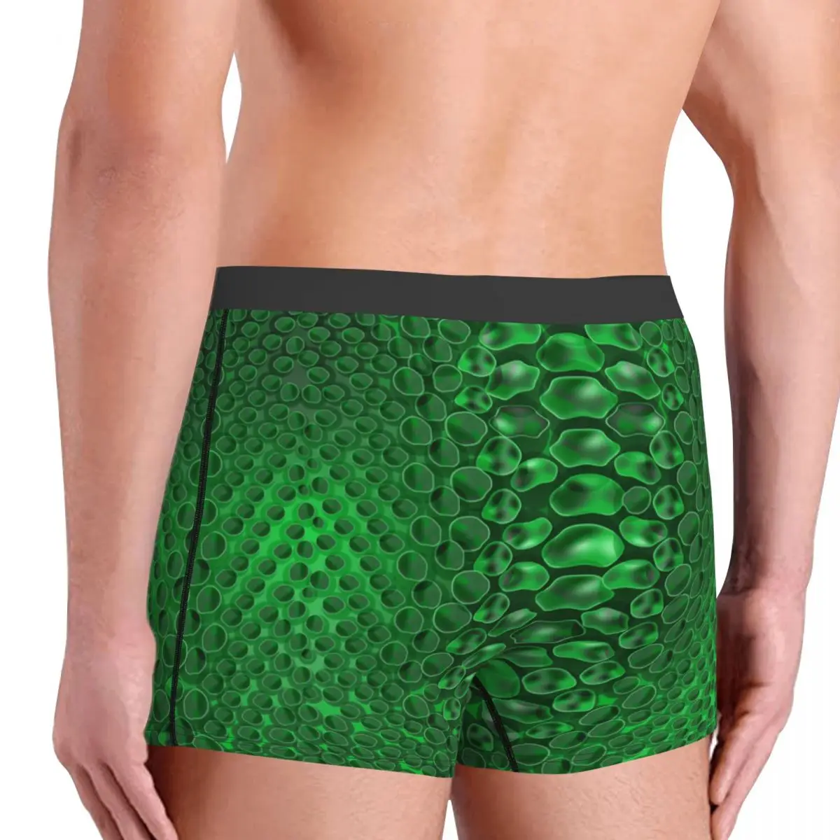 Custom Green Snake Skin Print Underwear Men Breathbale Snakeskin Texture Boxer Briefs Shorts Panties Soft Underpants For Homme 4