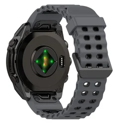 Durable Silicone Watch Band | Premium Strap - QuickFit 26mm (Grey Black)