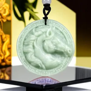 Natural Real Jade Horse Pendant Necklace Gifts for Women Men Vintage Fashion Jewelry Talismans Stone Designer Accessories Charm