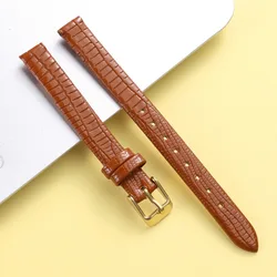 Premium Ultra - Thin Leather Watch Strap - High - Quality Waterproof Sport Band - 8mm (Light Brown)