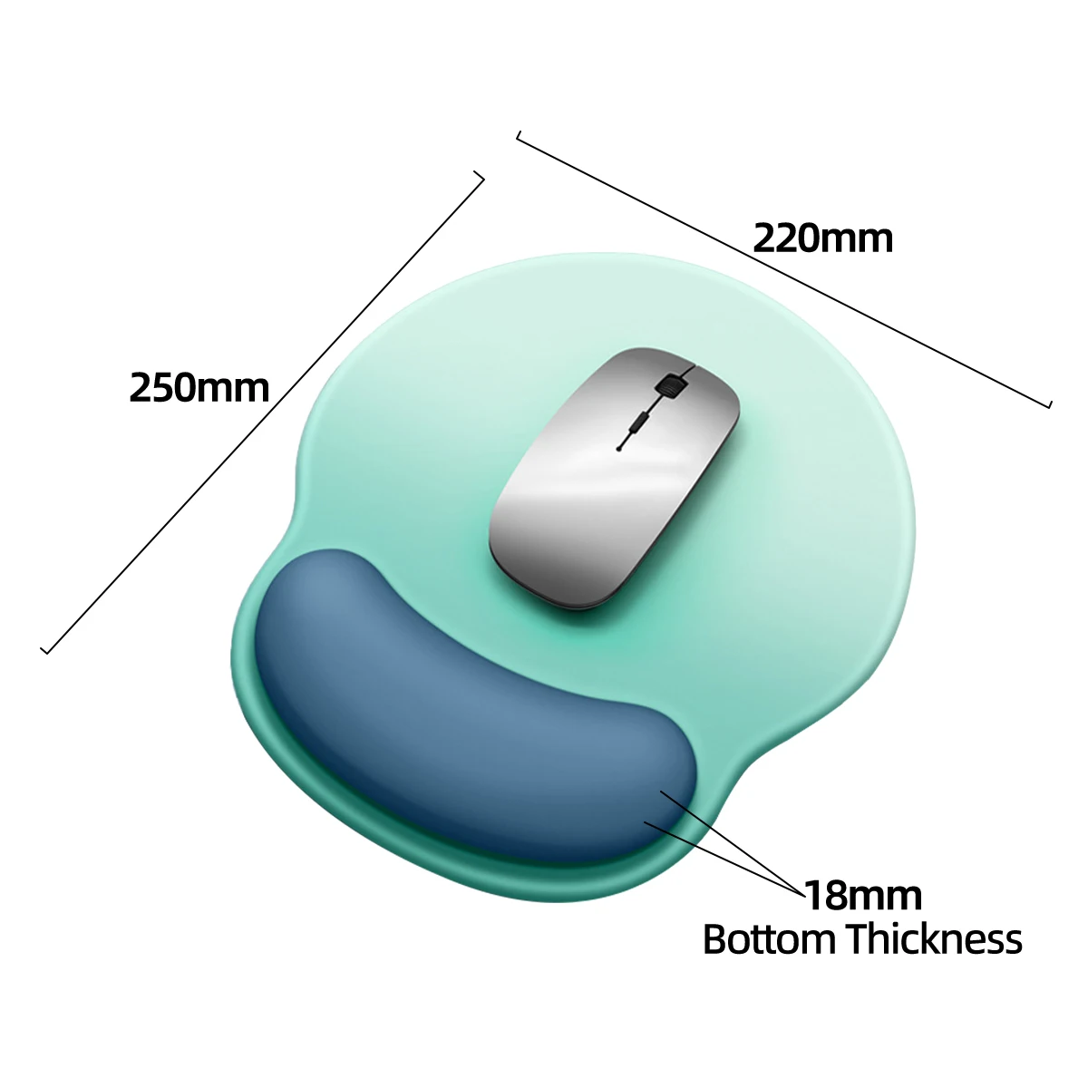 Gradient Soft Gaming Mouse Pad with Wrist Rest for Enhanced Comfort