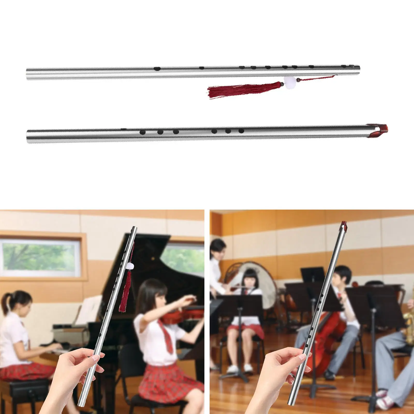 Dizi Flute Chinese Wind Instrument Portable Stainless Steel Musical Instrument Dizi Flute Chinese Wind Instrument Portable Stainless Steel Musical Instrument