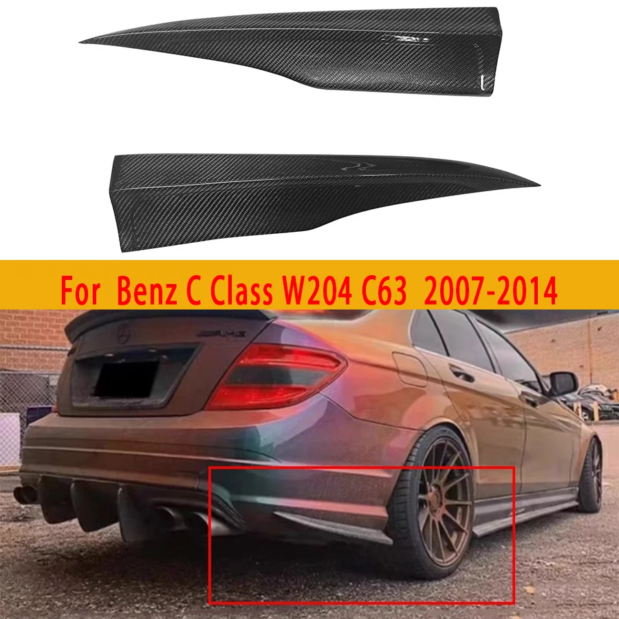 

Угол обмотки углеродного волокна для Mercedes Benz C Class W204 C63 AMG 2007-2014, угловой разветвитель для заднего бампера автомобиля, угловая отделка, автомобильные аксессуары