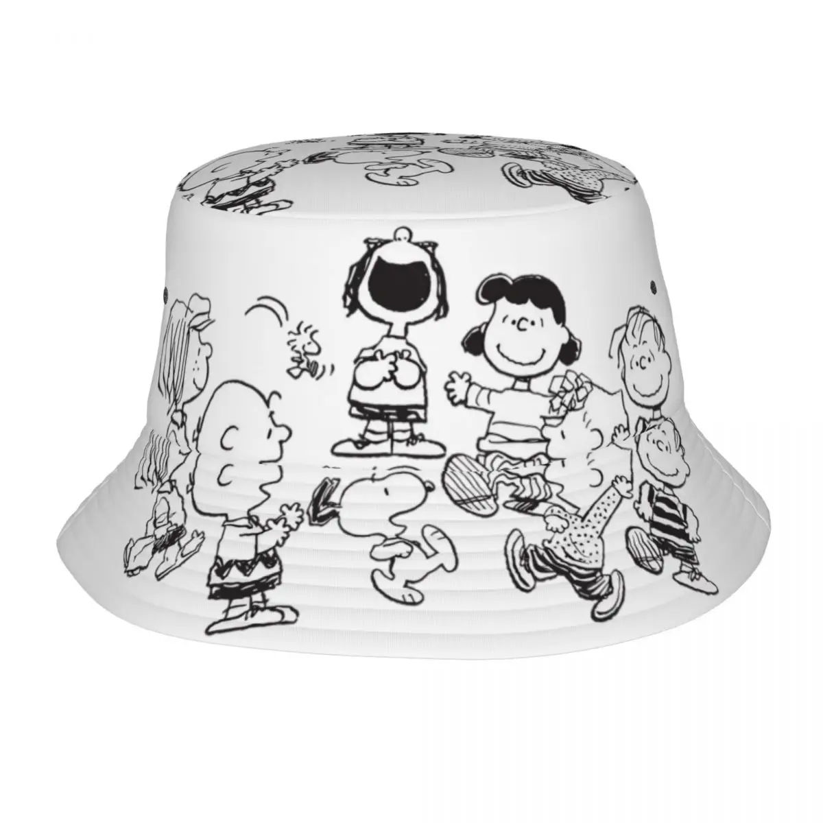 thumbnail image 1 of Sombreros de playa con personajes de cómics de Peanuts, artículos de merchandising, sombreros de pescador, lindos sombreros para el sol unisex con Snoopy y beso de Charlie Brown, 1 of 5