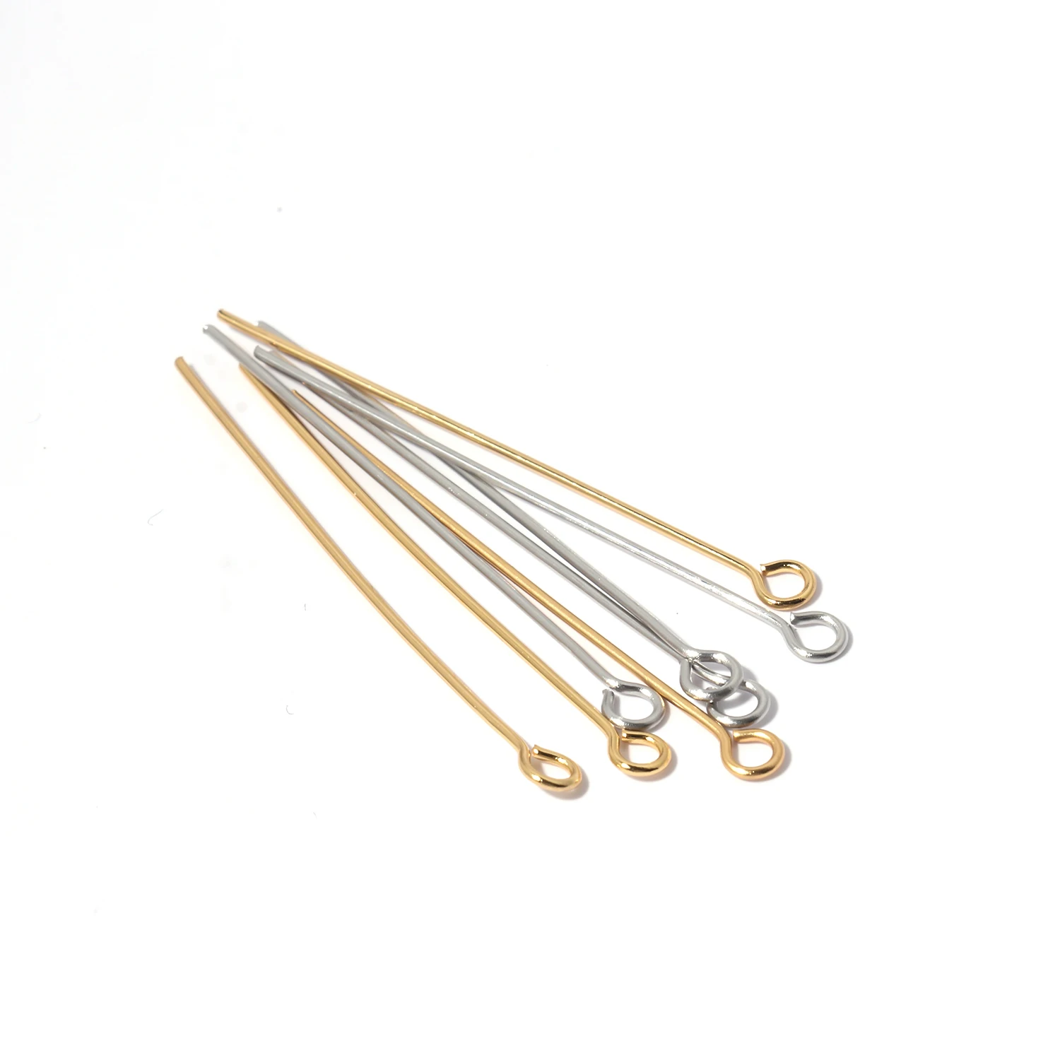 UNICRAFTALE 300 Pcs 8x4mm En Acier Inoxydable Vis Broche à Oeil Peg Bails Petites Vis à Oeil Broches Fermoirs Crochets 1mm Broche Vis à Oeil Pour Demi Perles Percées Bijoux Fabrication, Trou