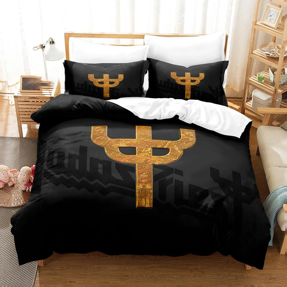 

3D Printed Judas Priest Bedding Set Boys Girls Twin Queen Size Duvet Cover Pillowcase Bed Kids Adult Fashion Home Textileextile