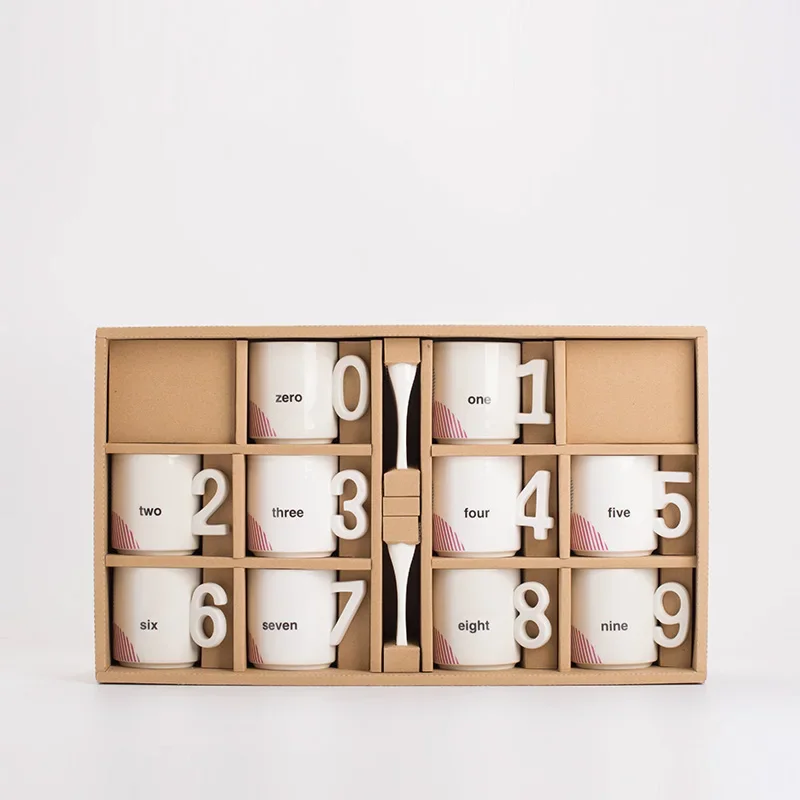 Digital Cup Set Couple Mark Art Coffee Cup Ceramic Cup Creativity