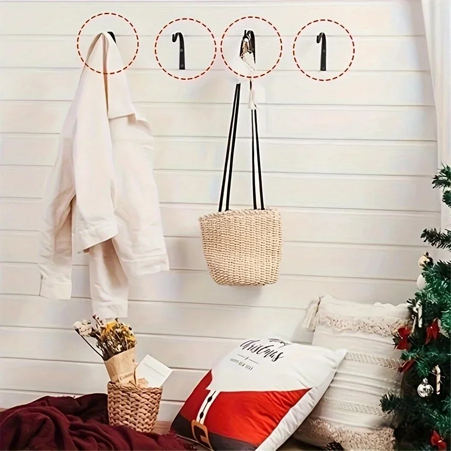 Wrought Iron Hooks Metal J-shaped for Home Improvement Painting Flower Baskets Clothes Accessories