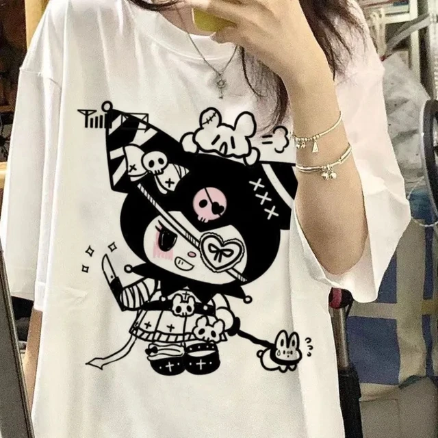 Harajuku Anime Cute Kuromi Girl Short Sleeves T-Shirt