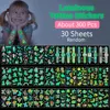 30pcs Children's Luminous Tattoo Stickers Kids Glow Body Paster Unicorn Butterfly Animal Dinosaur Mermaid Cartoon Stickers Gift 1