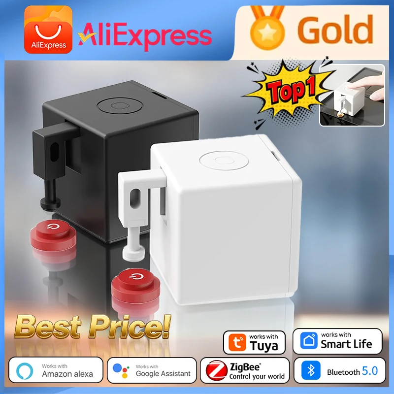 Tuya Zigbee Bluetooth Fingerbot Plus doigt Robot bouton poussoir interrupteur Bot maison intelligente travail avec Alexa Google Home Smart Life App