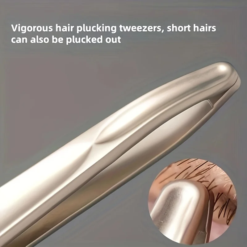 Premium Rundkopf-Pinzette für Augenbrauen- und Gesichtshaarentfernung Nahtlose Clips Präzisions-Barttrimmer für Kurze Haare – Detail 6