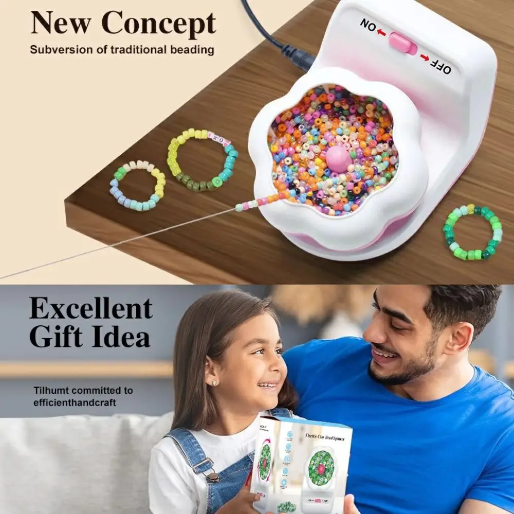 

Машинка для изготовления бисера своими руками, новинка, электрическая машинка для быстрого бисероплетения, погрузчик с чашей, автоматический Спиннер для бисера, Набор для изготовления бисера