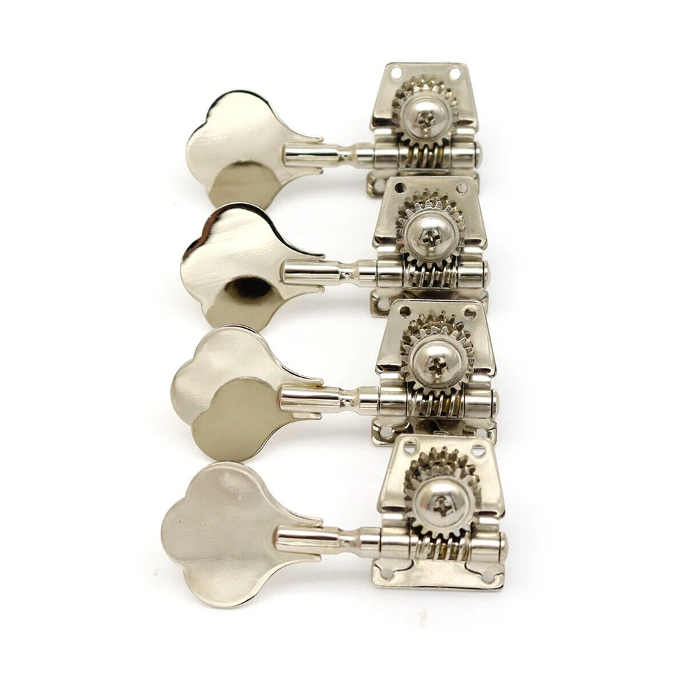

4R Open Gear Bass 4-String Tuners Tuning Pegs Keys Machine Heads Silver Nickel