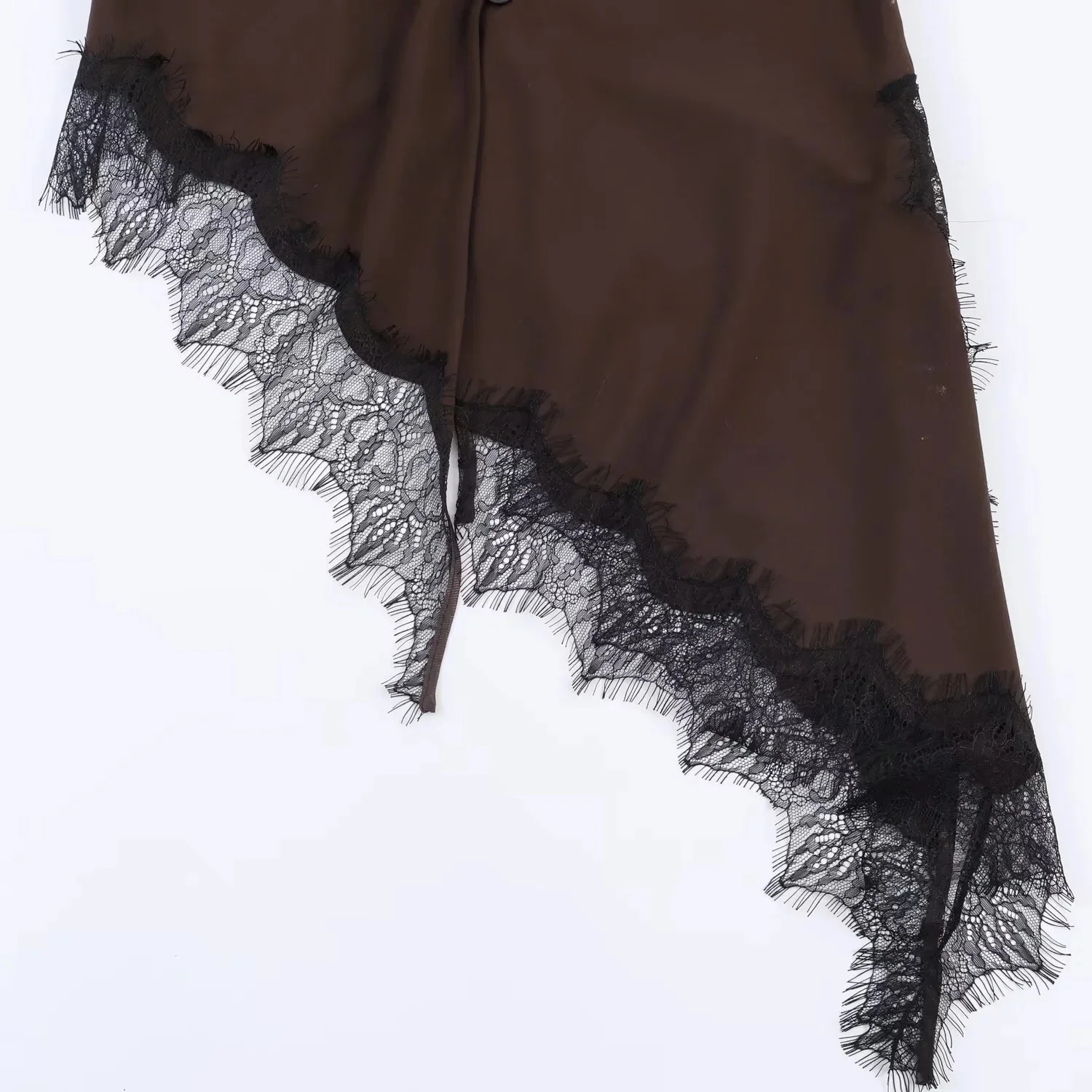 BSAY Damenmode Tanktop 2026 Frühling Sommer Neu Ärmellos V-Ausschnitt Spitzenbesatz Unregelmäßiger Saum Satin-Weste Schicke Damen-Oberteile Mujer – Detail 10