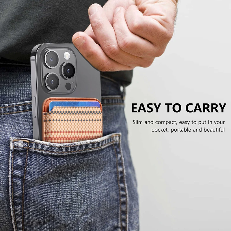 Premium Magnetic Carbon Fiber Wallet Card Holder with Leather Finish