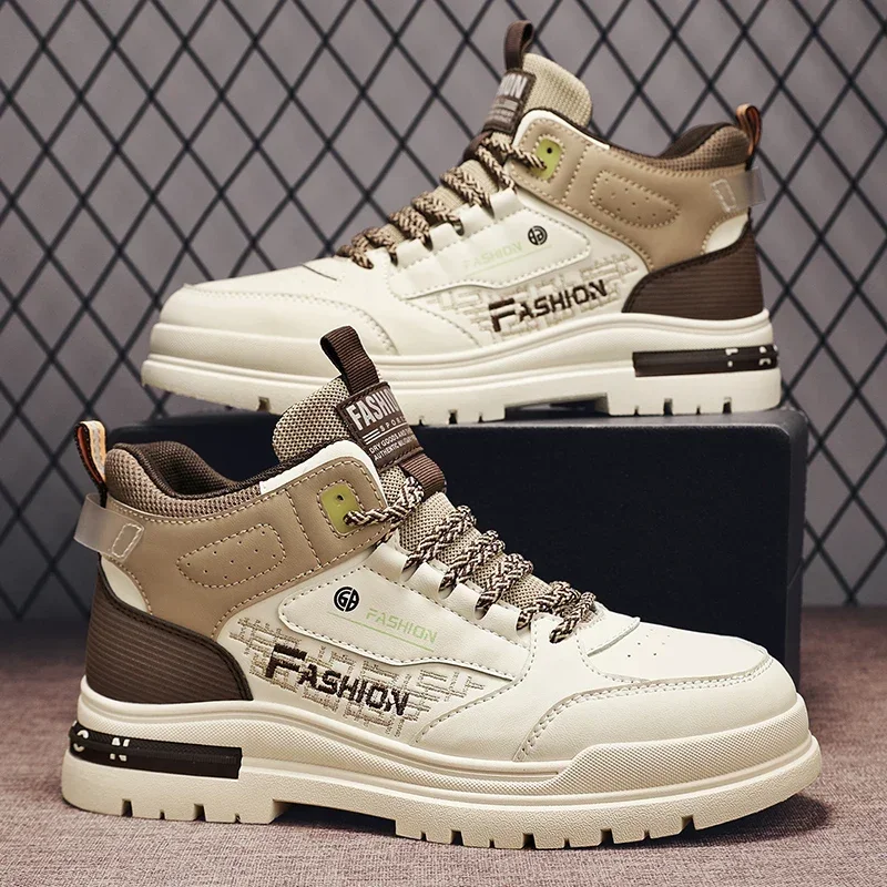 Spring Autumn sports style breathable comfortable high-top MEN'S handsome sneakers male outdoors platform casual running shoes 2