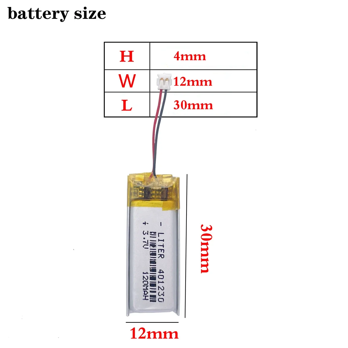 5x 3.7V 150mAh Li Po Polymer Rechargeable Battery 501230 JST 2P 1.25mm - Foto 9