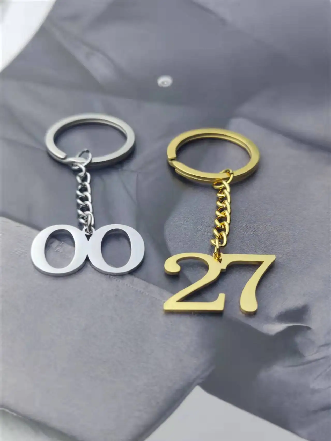

Personalized custom number key ring stainless steel lucky number keychain and room's lucky number tag tag