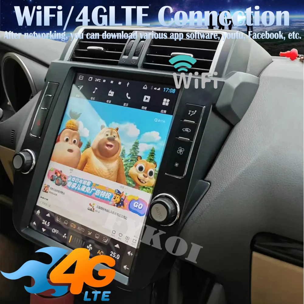 안드로이드13 Toyota Land Cruiser Prado 150 2010-2017 차량용 라디오 자동차 멀티미디어 Tesla Screen Carplay 자동 블루투스 GPS 4G