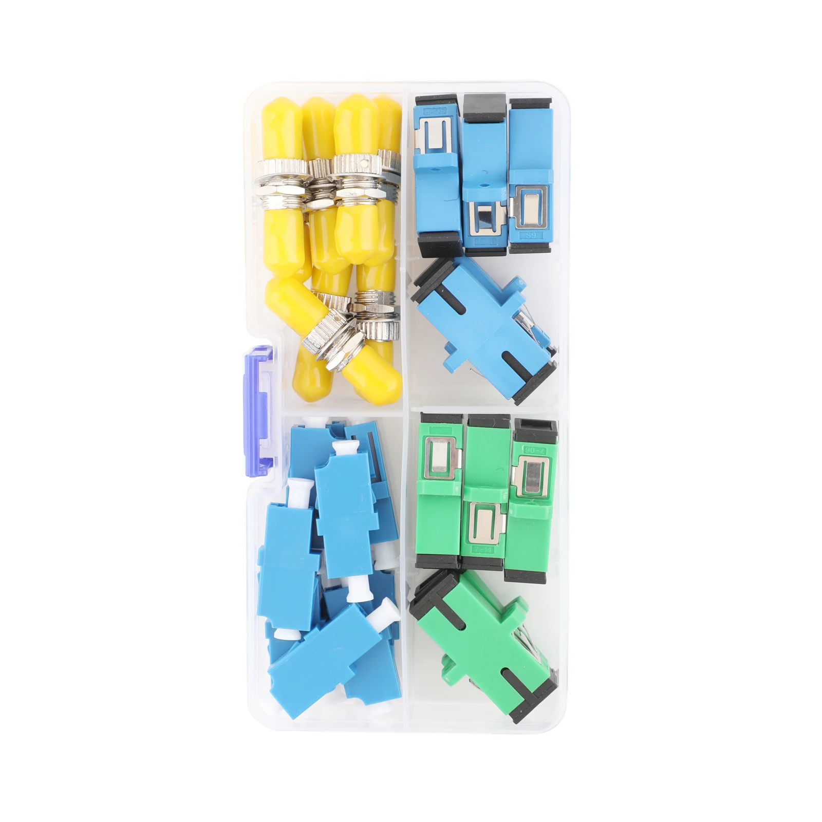 28-teiliges Glasfaserkoppler-Set, Glasfaser-Adapter-Set für SC/APC SC/UPC ST LC, Konverter-Anschluss für FTTH-System – Detail 9
