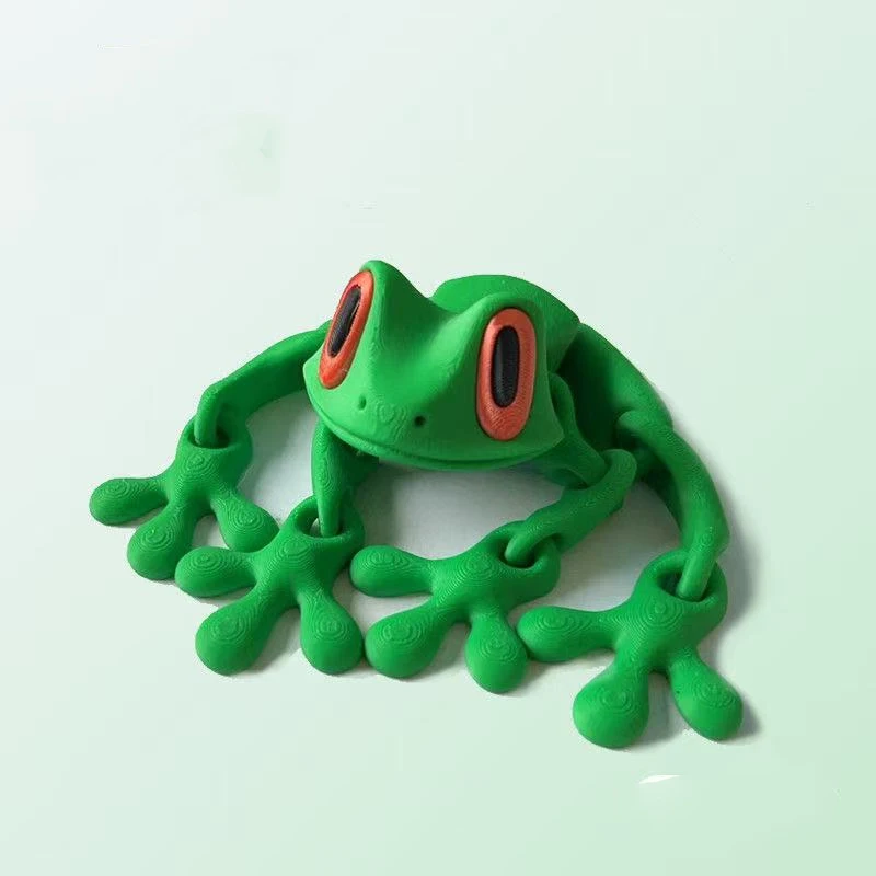 3D Printed Articulated Tree Frog Ornament – Versatile Home and Office Decor Magnet