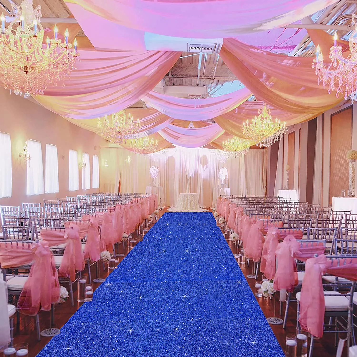 Carpet Groove Flashing Blue Carpet Christmas and Thanksgiving Outdoor Accessories Wedding Corridor Carpet wedding carpet