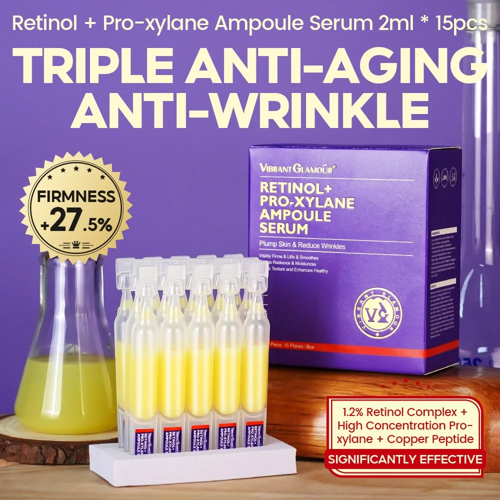 Retinol + Pro-xylane Ampoule serum  Repairs Strengthens The Skin And Diminishes Fine Lines Face Beauty Skin Care 15pcs